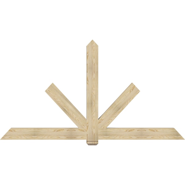 Ekena Millwork Kennewick Rough Sawn Timber Gable Bracket, Douglas Fir, 96"W x 52"H x 4"D x 6"F, 13/12 Pitch GBW096X52X0406KEN00RDF - main